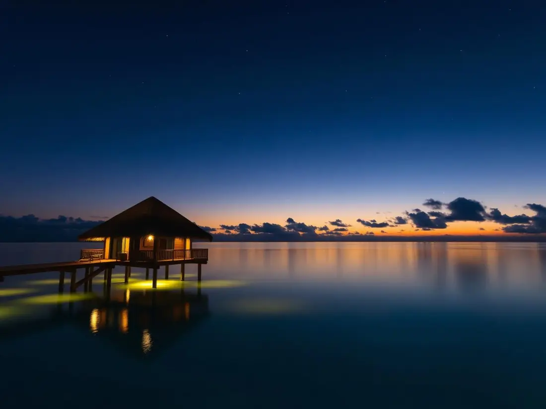 Overwater at dusk
